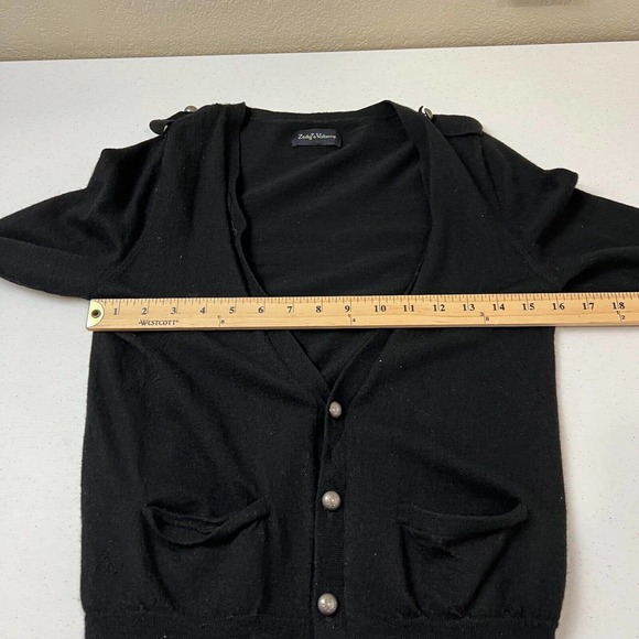 Zadig & Voltaire Womens Canelle Cardigan Sz Small Black Button Front Merino Wool - Picture 10 of 12